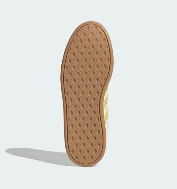 adidas Grand Court Cream Sneakers with Pale Yellow Stripes