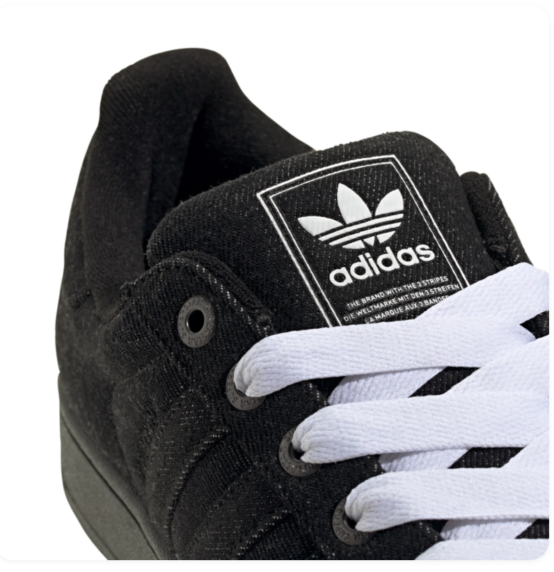 adidas Black Low-Top Sneakers with White Laces