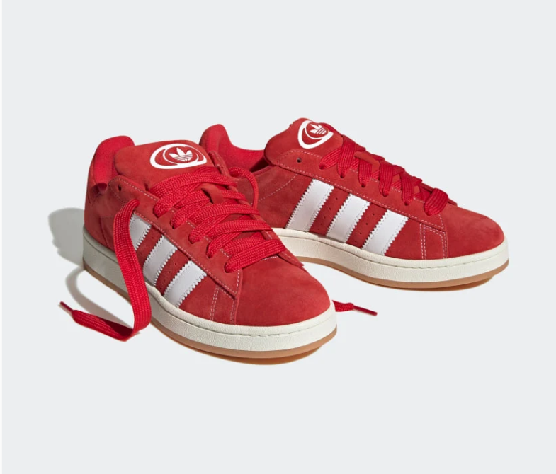 adidas Campus Red Sneakers with White Stripes