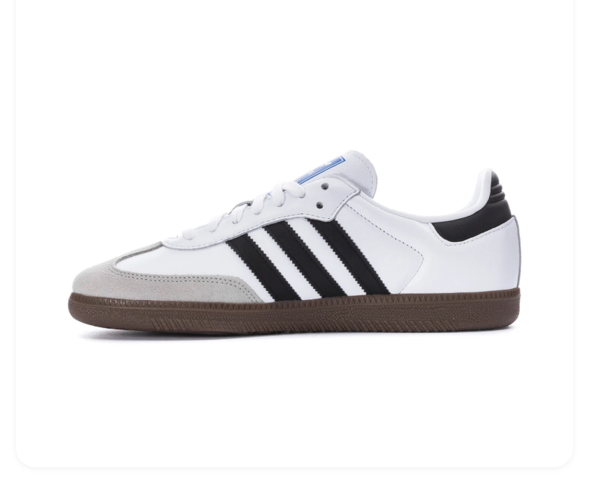 adidas Samba Black Sneakers with White Stripes and Gum Sole