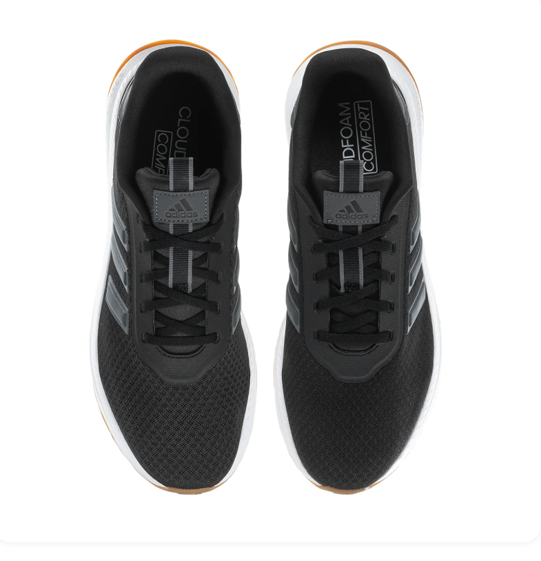 adidas Black Sneakers with Gray Stripes and Gum Outsole
