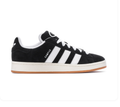 adidas Campus Black Sneakers with White Stripes and Gum Sole