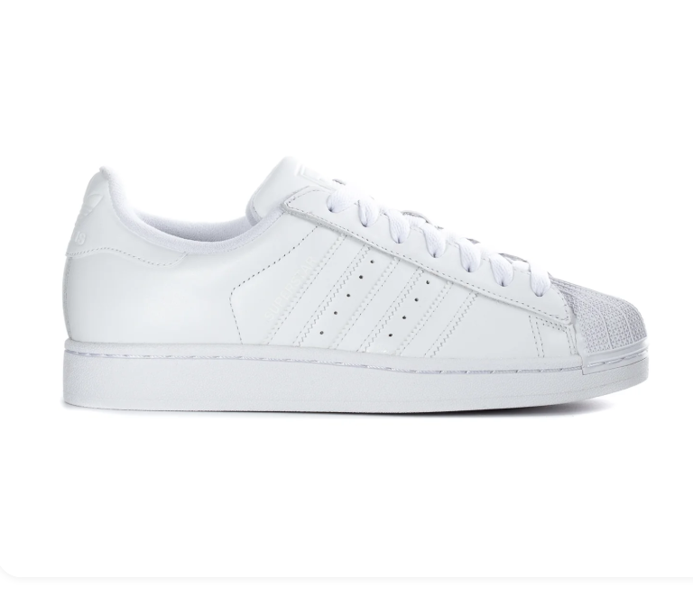 adidas Superstar All-White Sneakers with Shell Toe