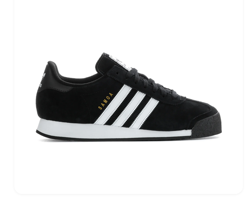 adidas Samoa Black Sneakers with White Stripes