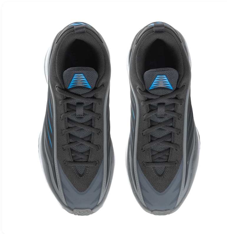 adidas Black and Blue Sneakers with Sculpted Gray Sole