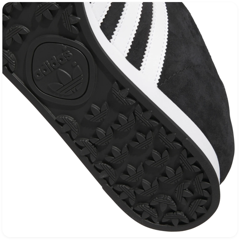 adidas Samoa Black Sneakers with White Stripes