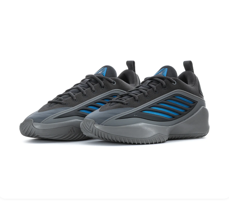 adidas Black and Blue Sneakers with Sculpted Gray Sole