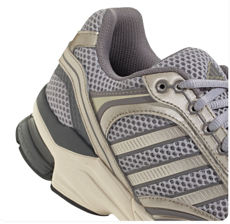 adidas Gray Sneakers with Metallic Bronze Details