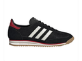 adidas Black Sneakers with White Stripes and Red Accents