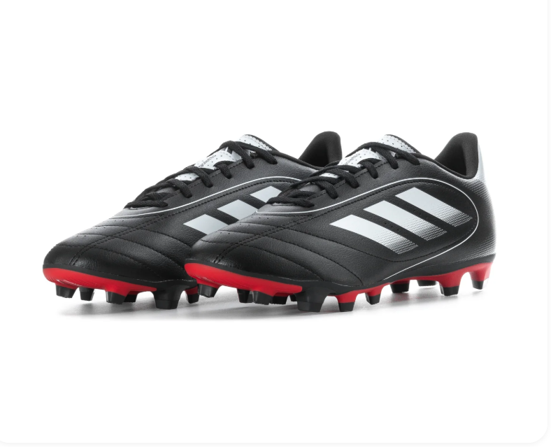 adidas Goletto Black Soccer Cleats with Red Studded Outsole