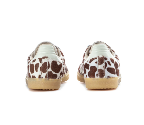 adidas Brown and White Animal-Print Low-Top Sneakers