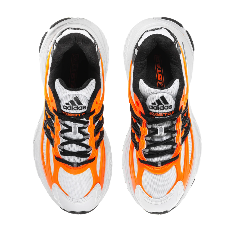 adidas Ozelia White Sneakers with Orange and Black Accents