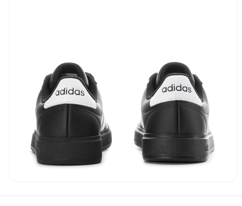 adidas Black Low-Top Sneakers with White Stripes and Cloudfoam Sole