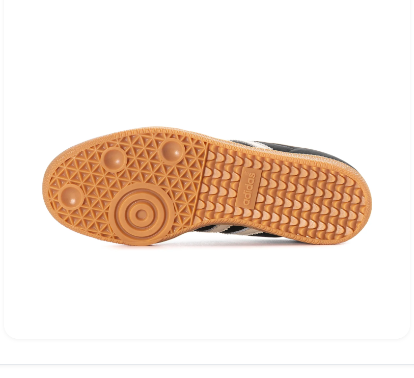 adidas Samba Cream Sneakers with Black Stripes and Gum Sole