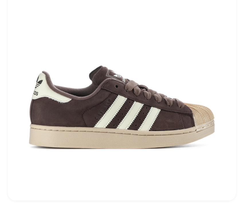 adidas Superstar Brown Low-Top Sneakers with Cream Shell Toe