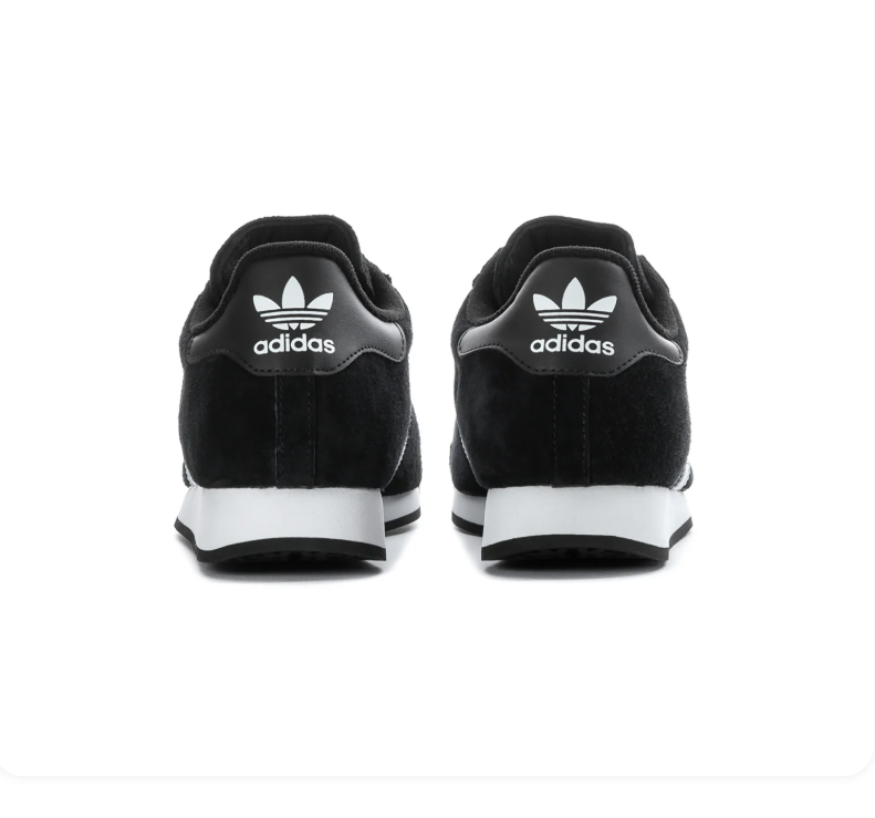 adidas Samoa Black Sneakers with White Stripes