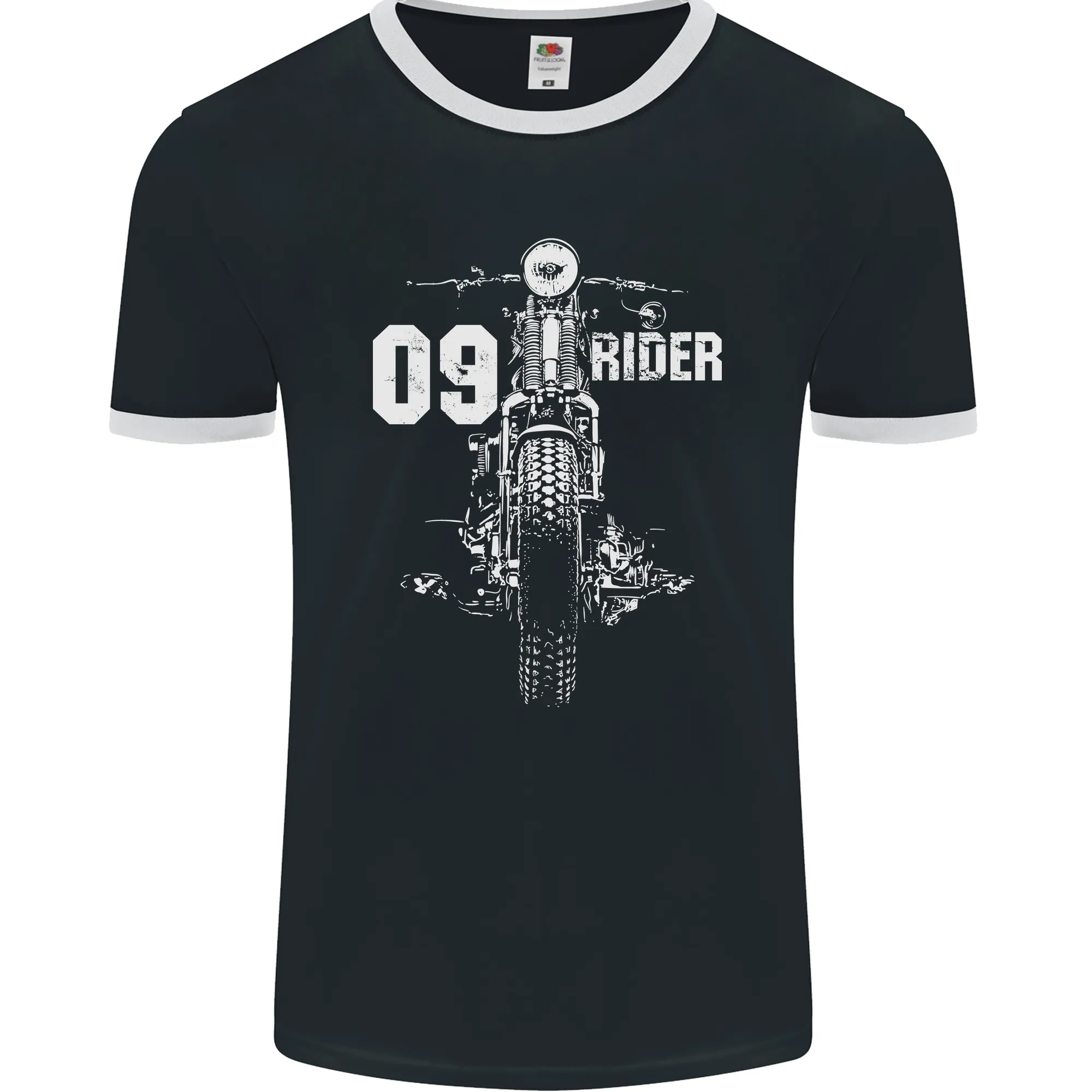 09 Motorbike Rider Biker Motorcycle Mens Ringer T-Shirt FotL