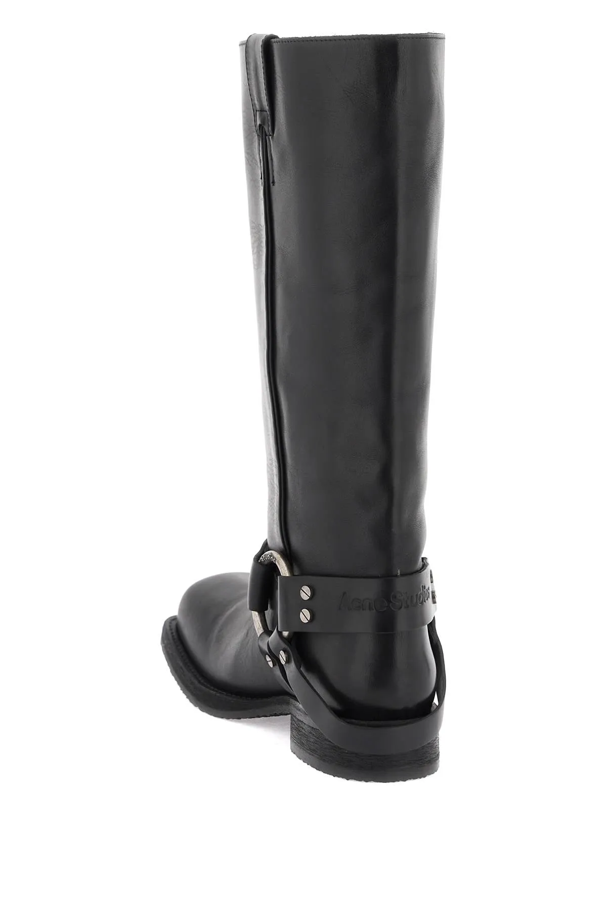 Acne Studios Leather Biker Boots In