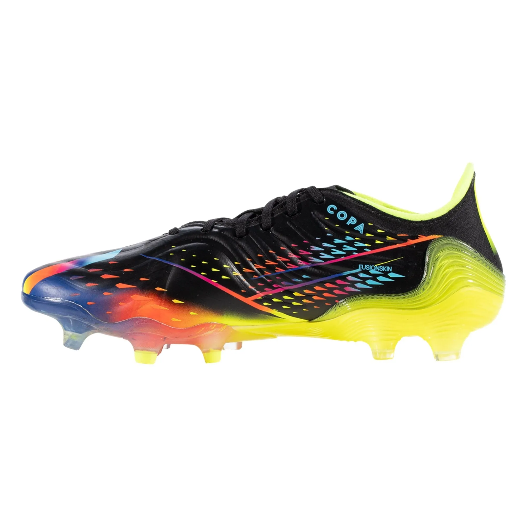 adidas Copa Sense .1 FG Firm Ground Soccer Cleat - Core Black/Bright Cyan/Team Solar Yellow