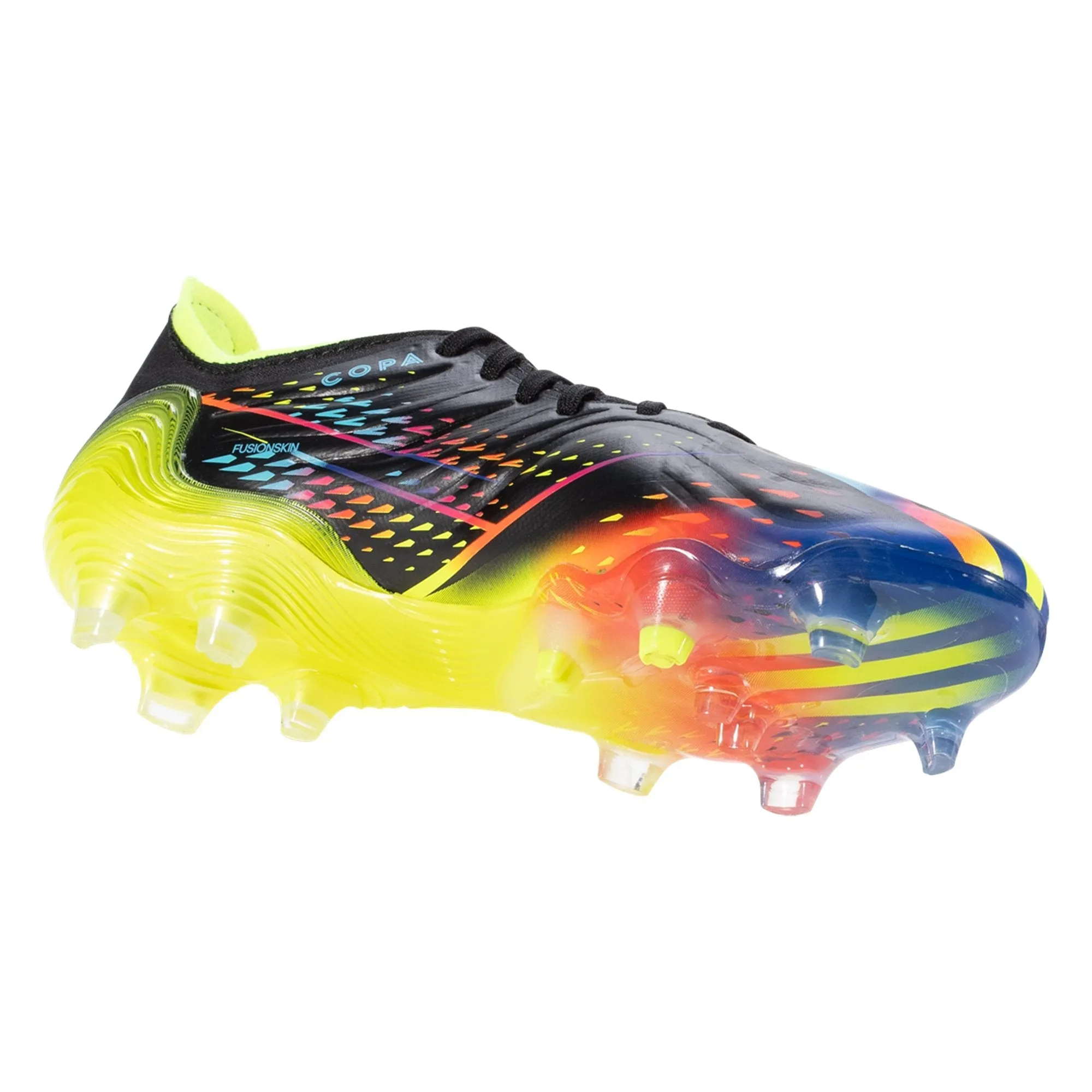 adidas Copa Sense .1 FG Firm Ground Soccer Cleat - Core Black/Bright Cyan/Team Solar Yellow