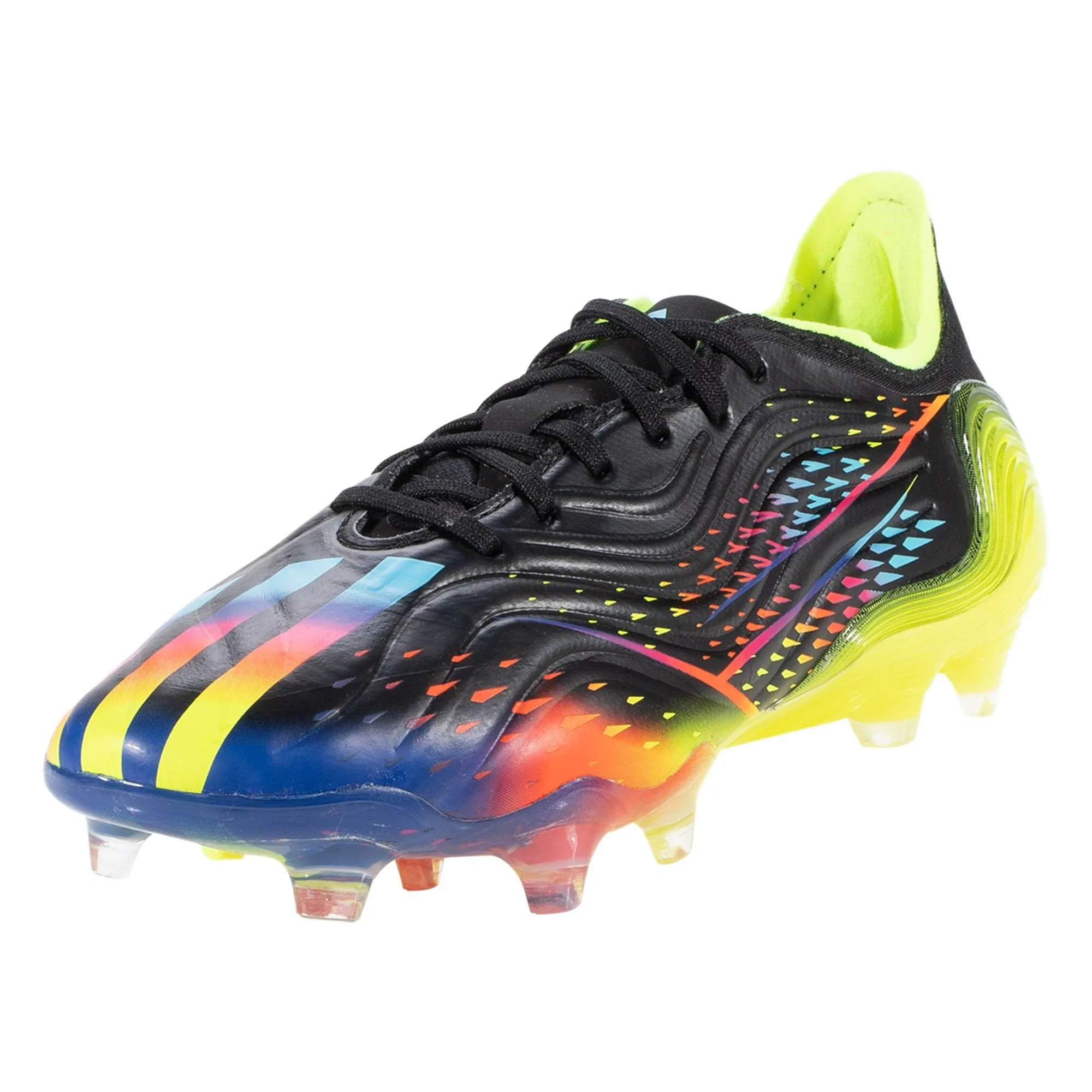 adidas Copa Sense .1 FG Firm Ground Soccer Cleat - Core Black/Bright Cyan/Team Solar Yellow