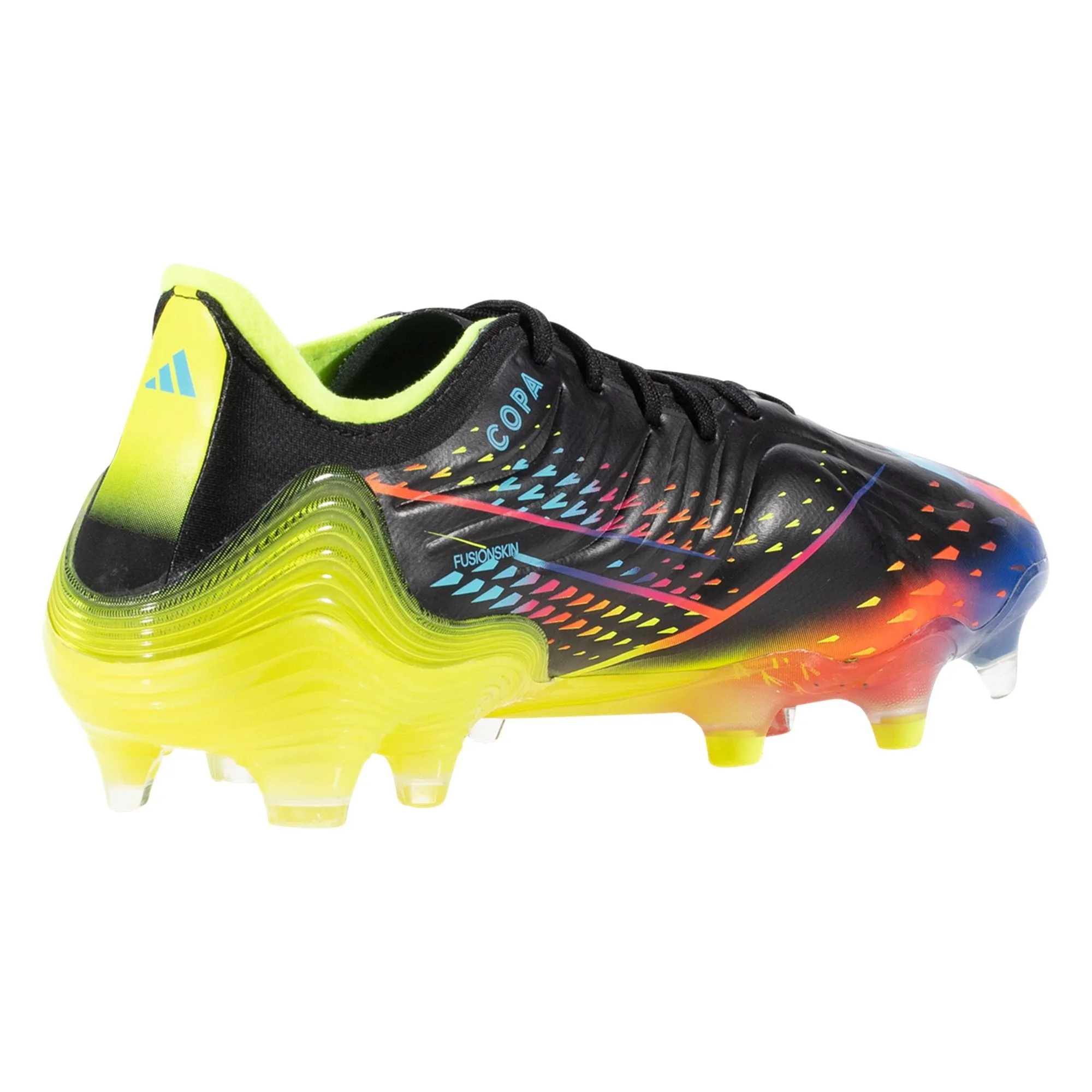 adidas Copa Sense .1 FG Firm Ground Soccer Cleat - Core Black/Bright Cyan/Team Solar Yellow