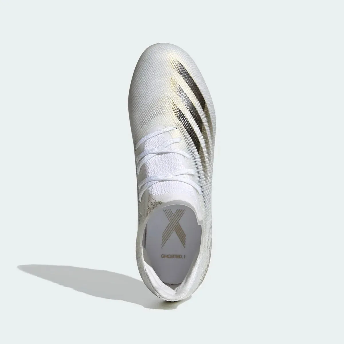 Adidas JR X Ghosted.1 FG - White-Black-Gold