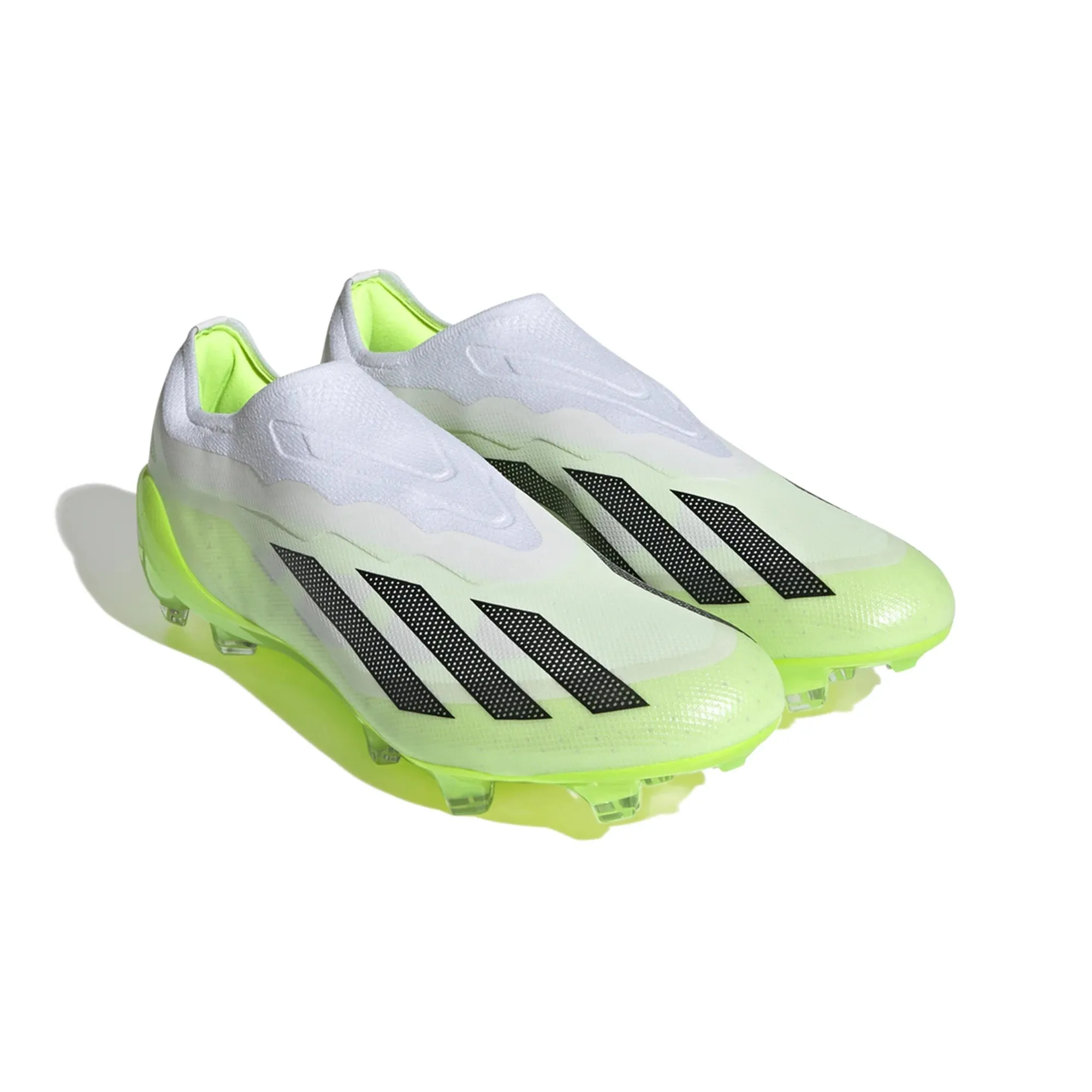 adidas X CrazyFast.1 Laceless FG Firm Ground Soccer Cleat - White/Core Black/Lucid Lemon