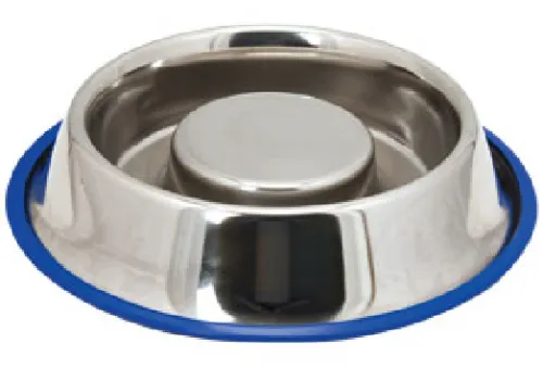 Advance Pet Products Stainless Steel Slow Feeding Dog Bowl