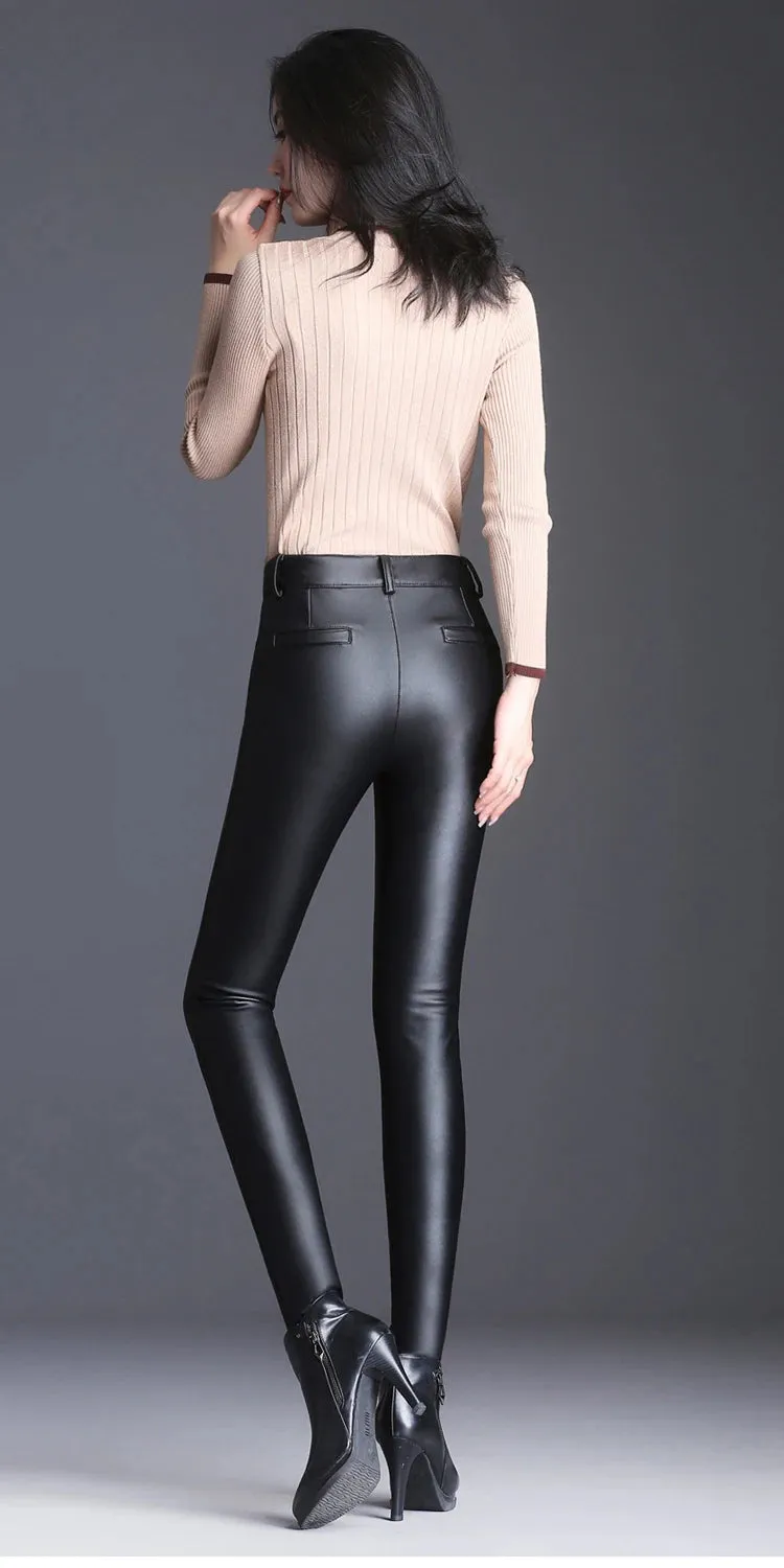 Alr™ Women's High-Waisted Biker PU Leather Pants