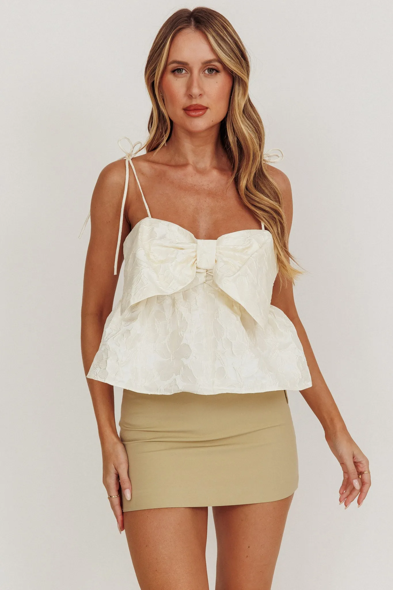 Angie Babydoll Top Ivory