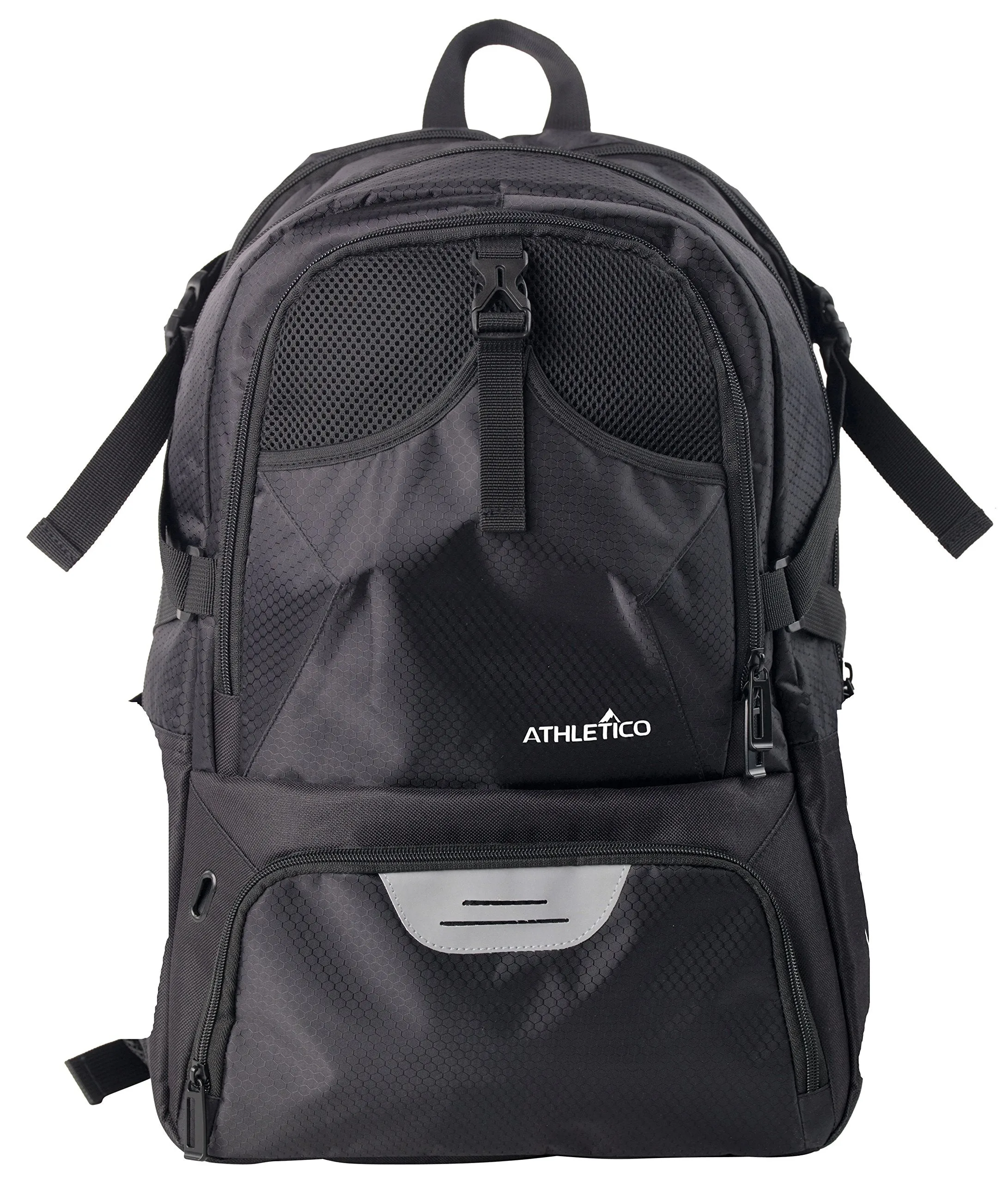 Athletico National Soccer Bag - Backpack for Soccer, Basketball & Football Includes Separate Cleat and Ball Holder (Black)