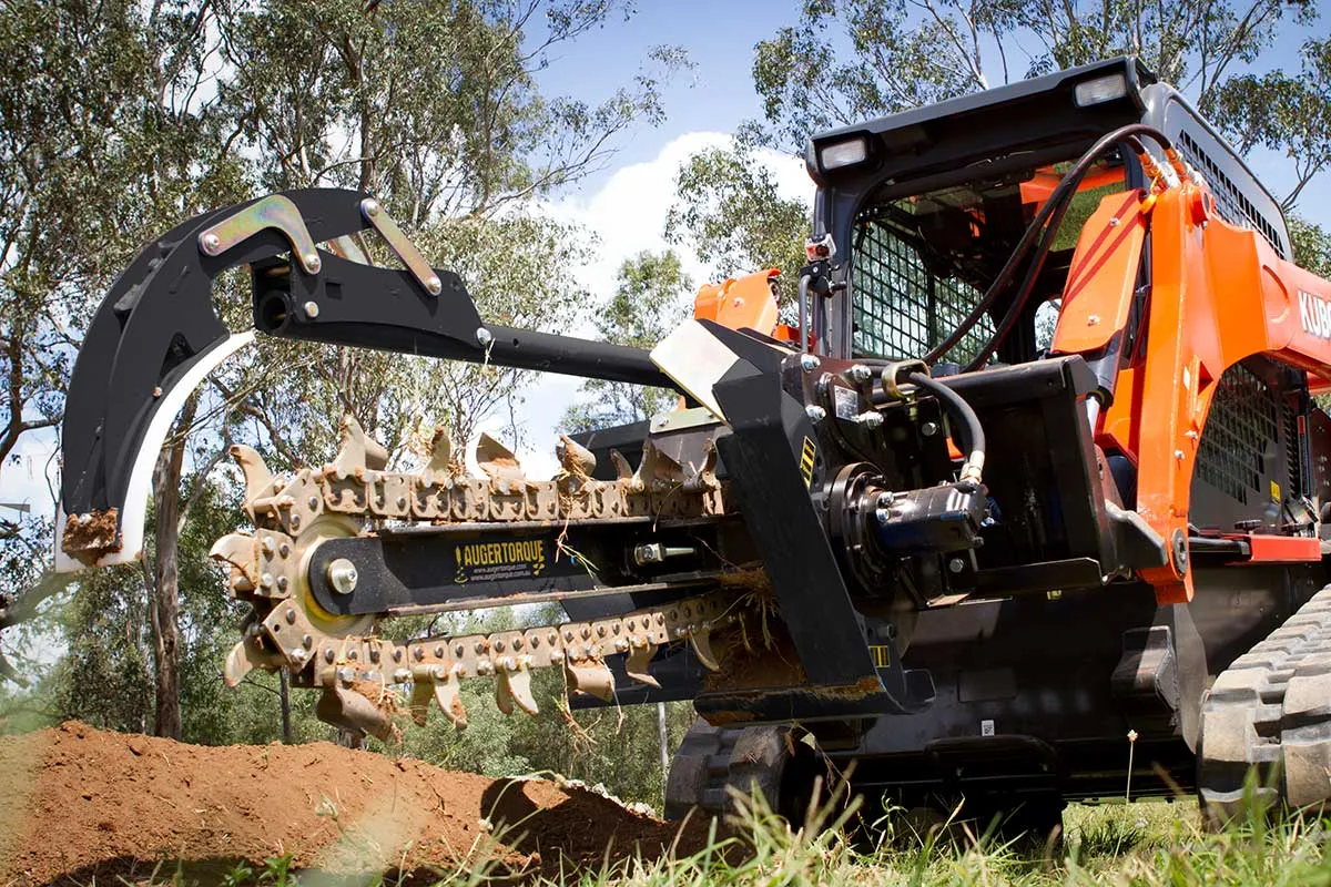 Auger Torque MT-24 Skid Steer Trencher | High Torque, Adjustable Depth Skid Steer Attachment