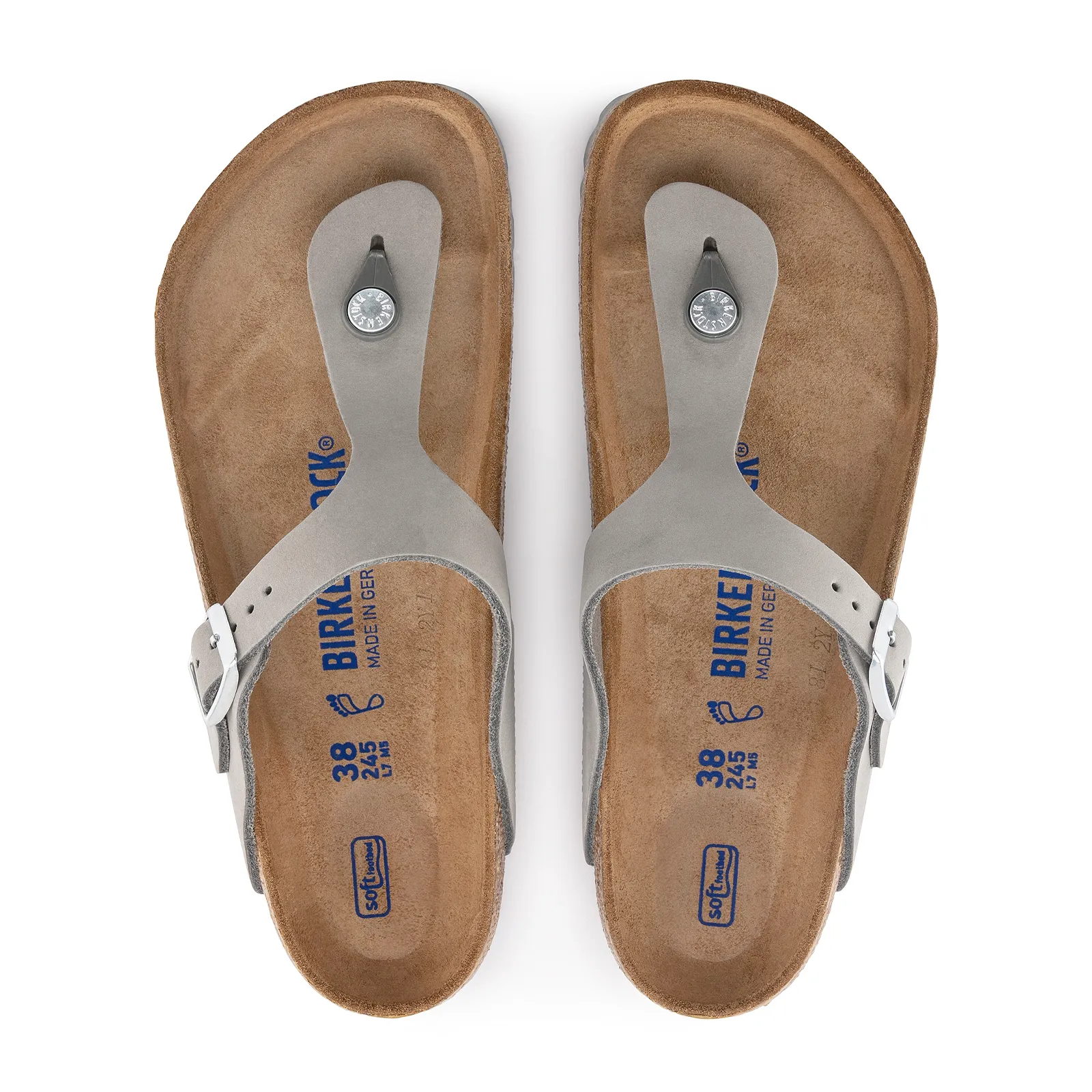 Birkenstock Gizeh Soft Footbed Sandal (Women) - Dove Grey Leather