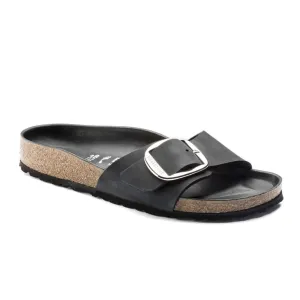 Birkenstock Madrid Big Buckle Slide Sandal (Women) - Black Leather