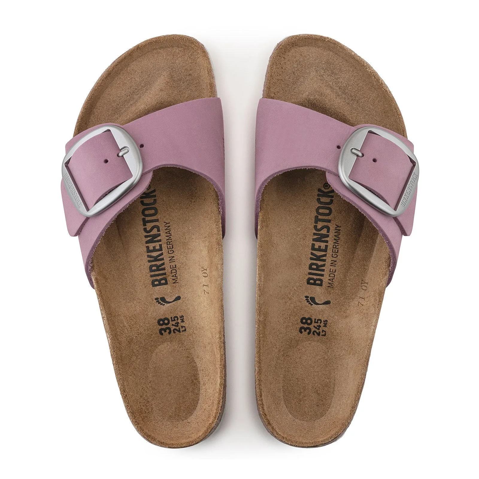 Birkenstock Madrid Big Buckle Slide Sandal (Women) - Orchid Nubuck