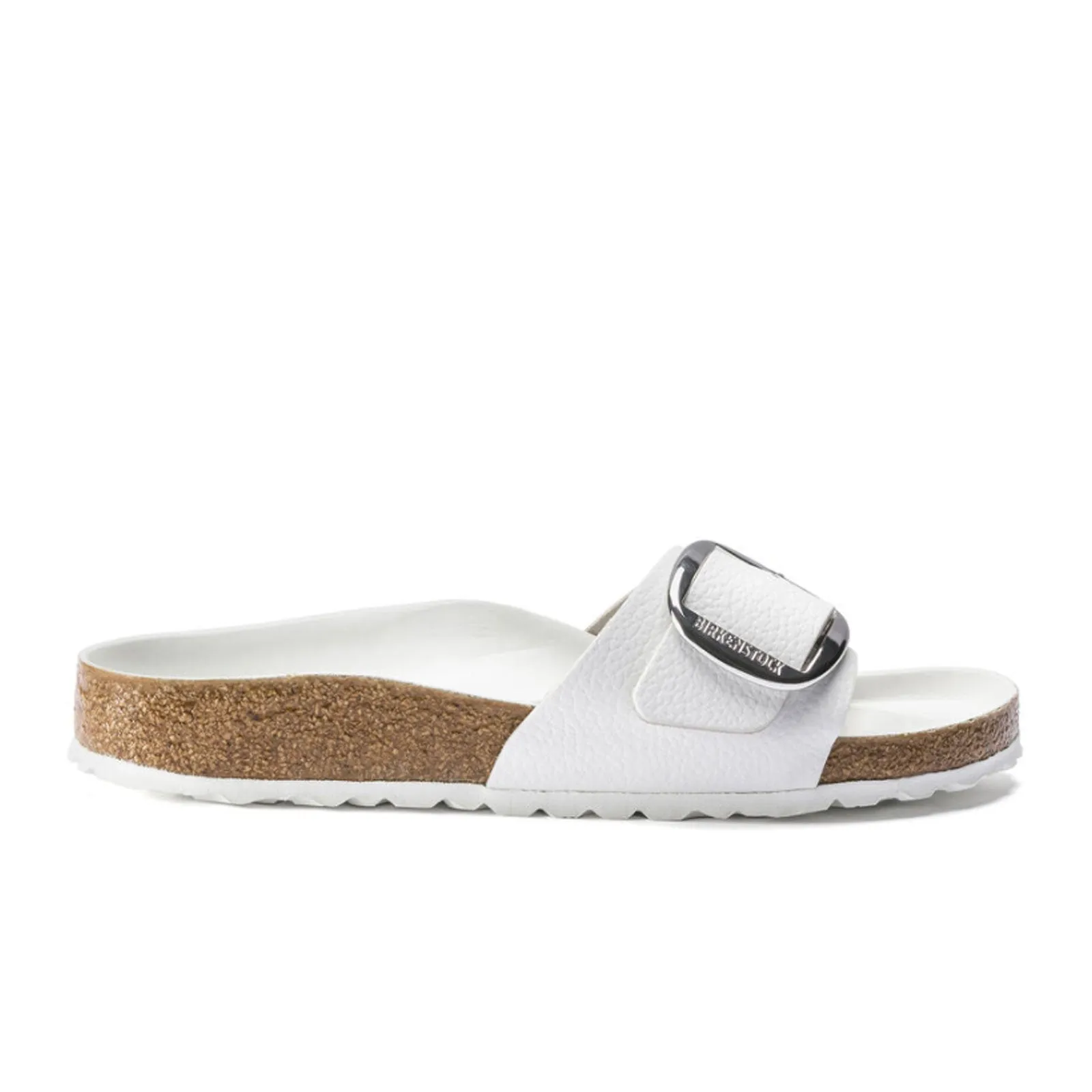 Birkenstock Madrid Big Buckle Slide Sandal (Women) - White Leather