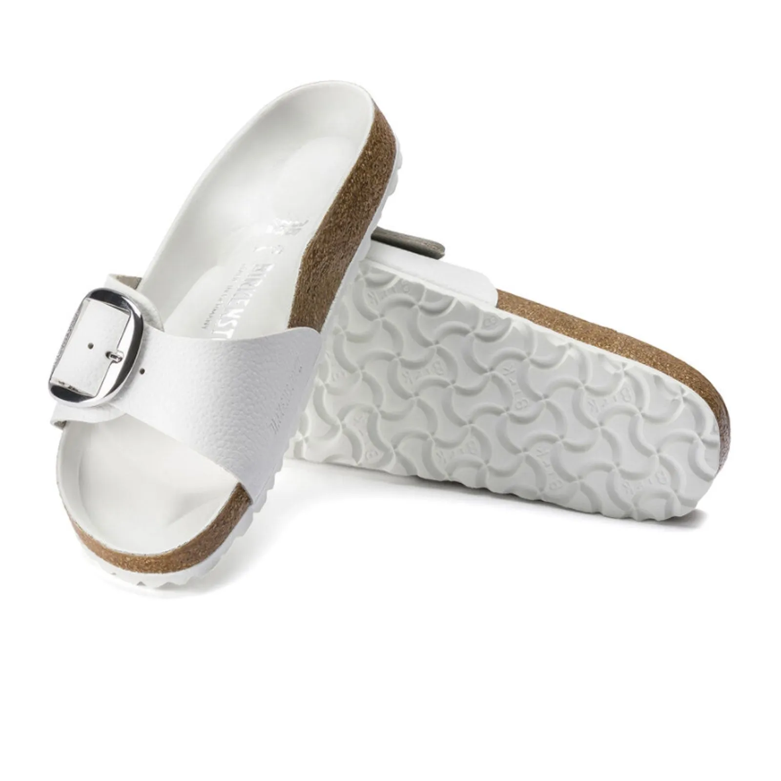 Birkenstock Madrid Big Buckle Slide Sandal (Women) - White Leather