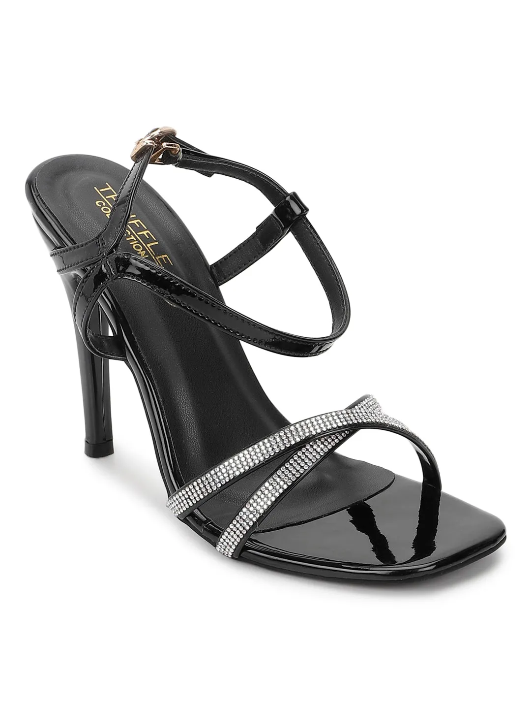 Black Patent Strappy Stiletto Sandals (TC-SLC-1456-BLK)