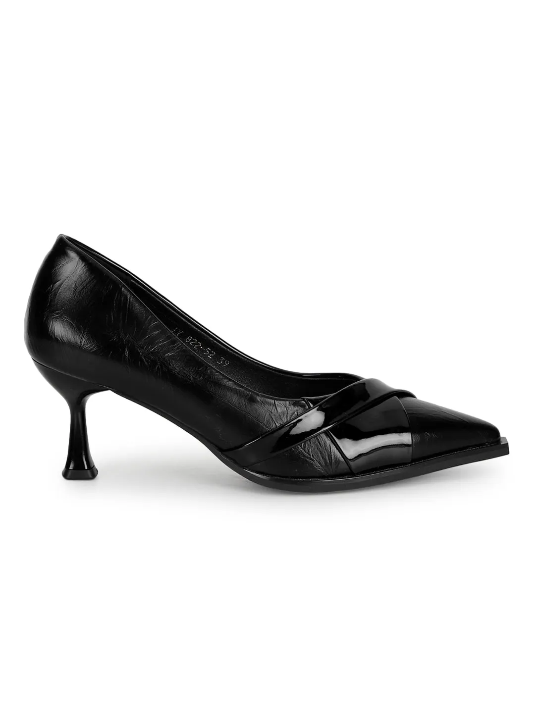 Black PU Stylish Stiletto Heel Pumps (TC-ML057-BLK)