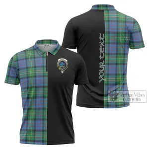 Bowie Ancient Tartan Zipper Polo Shirt with Family Crest and Half Of Me Style