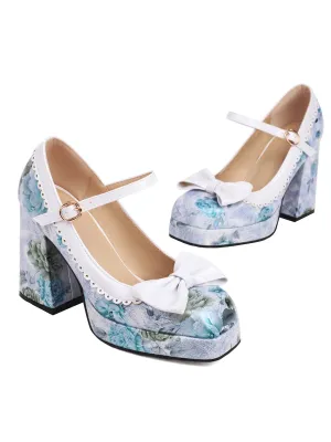 Bowknot Floral High Heel Shoes