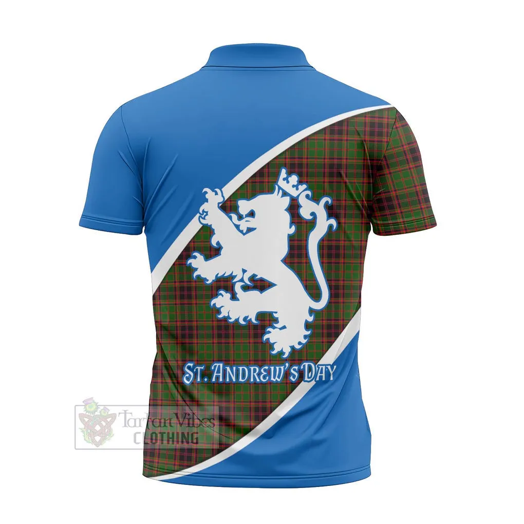 Buchan Family Crest Tartan Zipper Polo Shirt Celebrate Saint Andrew's Day in Style