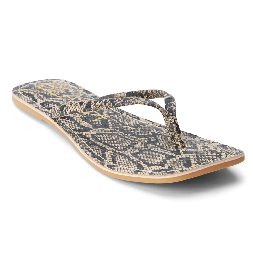 Bungalow Snake Print Flip Flops