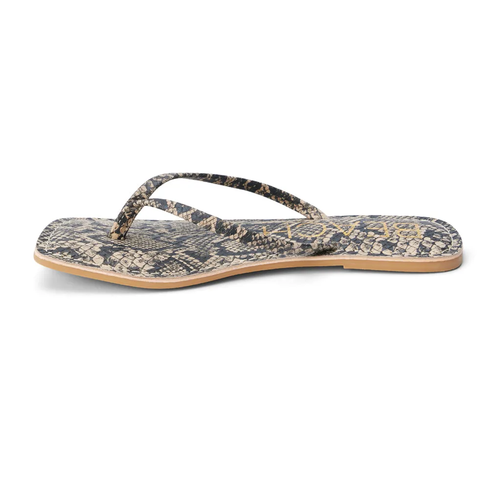 Bungalow Snake Print Flip Flops