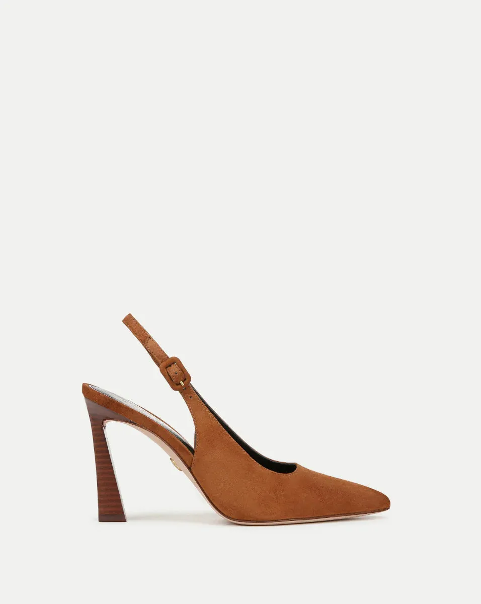 Callie Suede Slingback Pump - Caramel