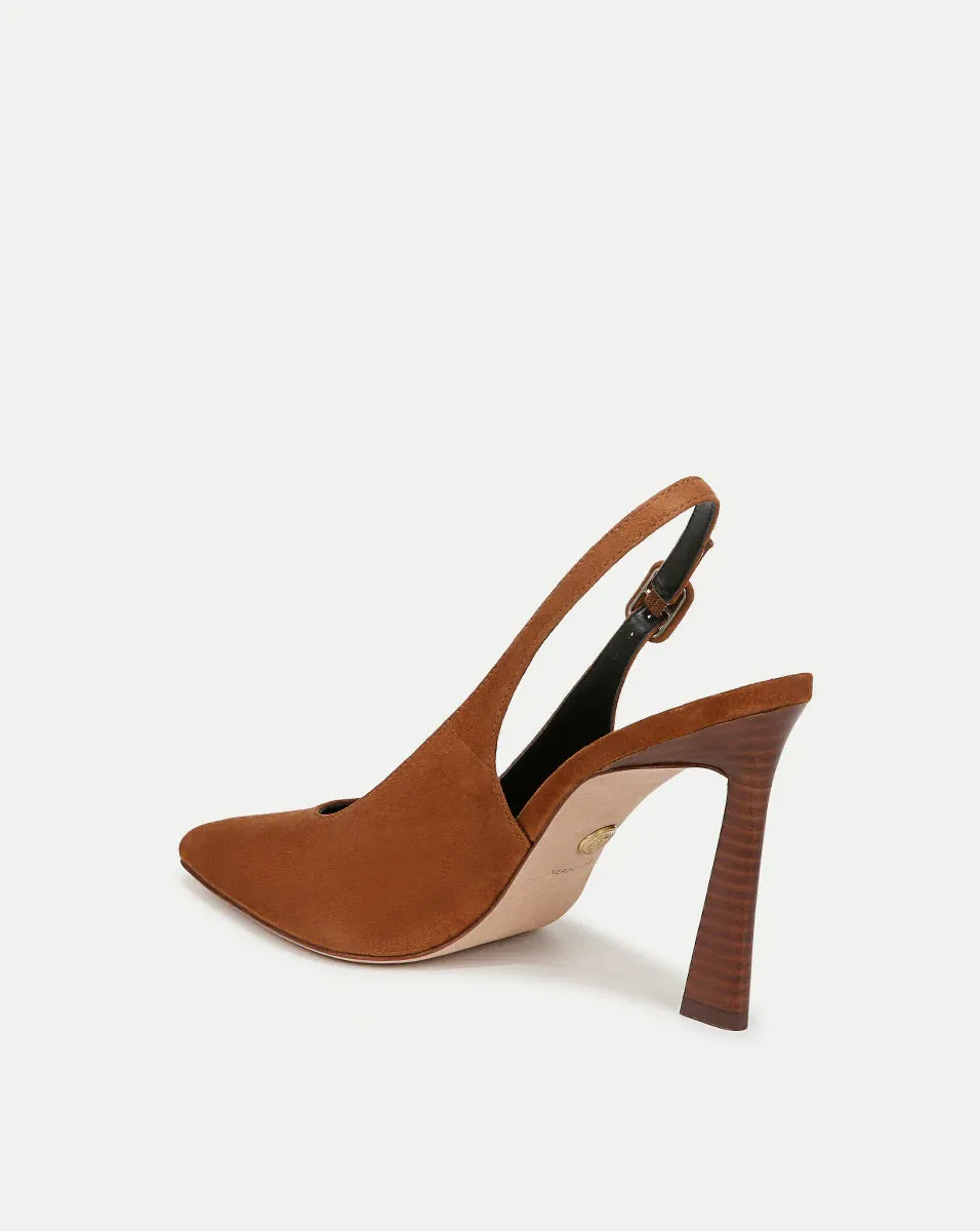 Callie Suede Slingback Pump - Caramel