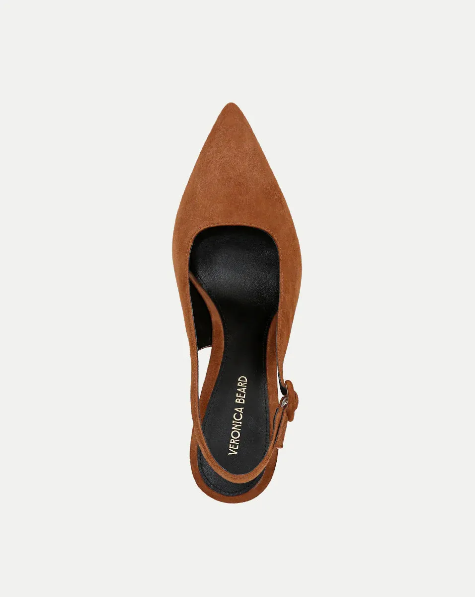 Callie Suede Slingback Pump - Caramel