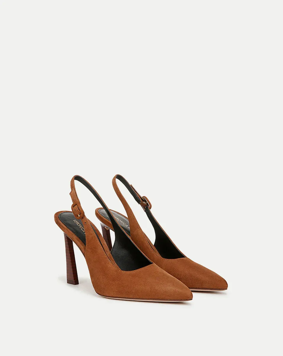 Callie Suede Slingback Pump - Caramel