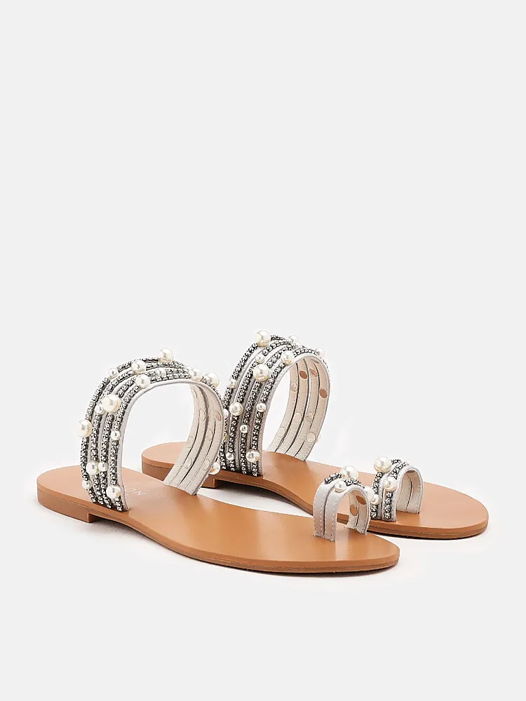 Carys Silk Pearl Sandals